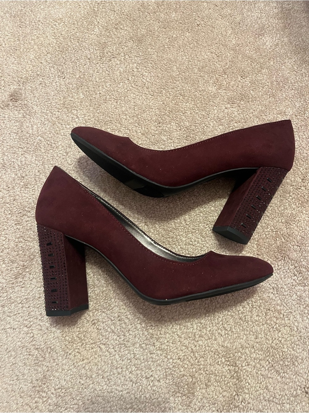 Libby Edelman Maroon Rhinestone Heels